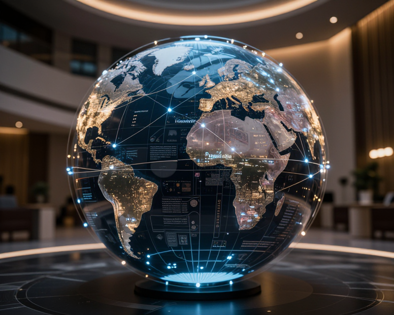 Global Diplomacy and AI Technology Concept