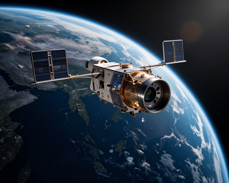 Cinematic Satellite Orbiting Earth